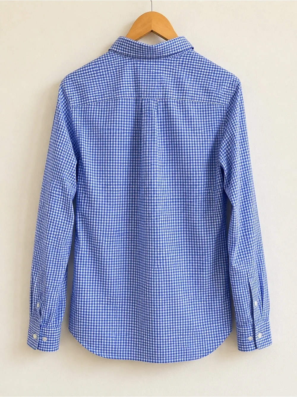 Ralph Lauren Boys Blue Gingham Plaid Button Down Shirt Size M (10-12)